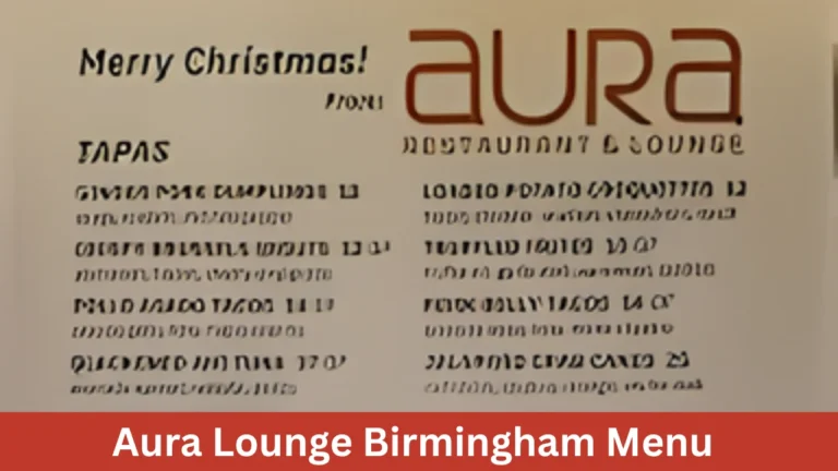 Aura Lounge Birmingham Menu