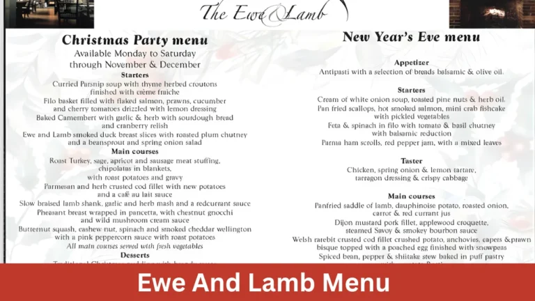Ewe And Lamb Menu
