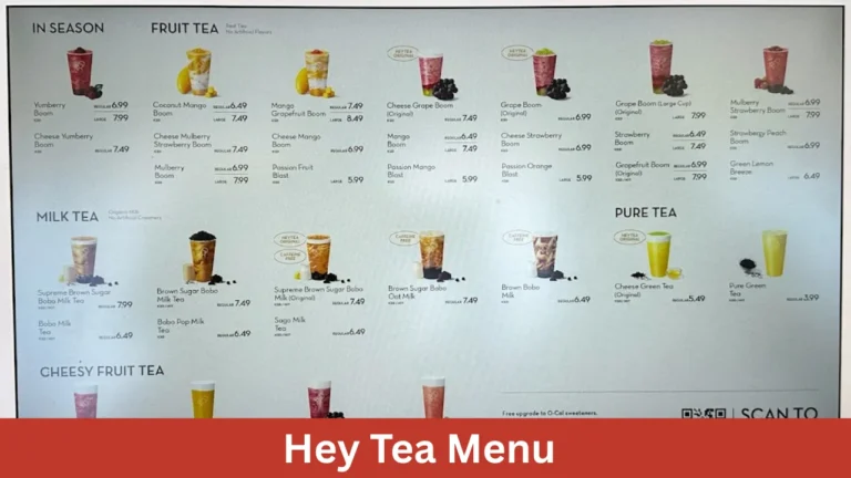Hey Tea Menu
