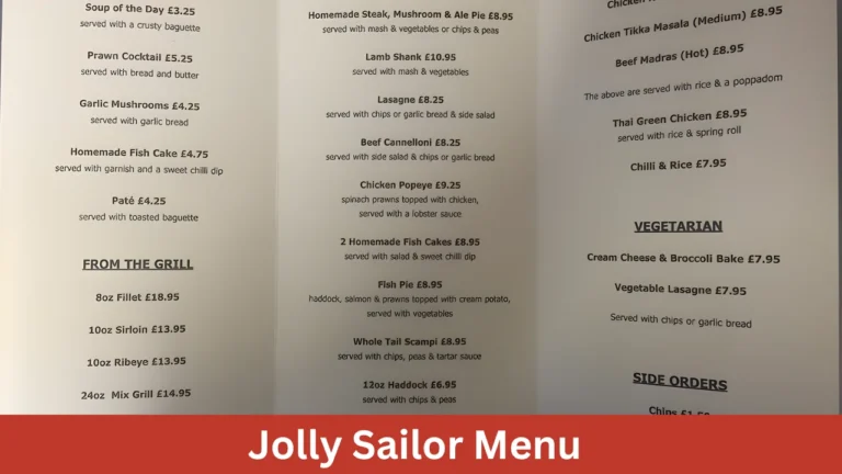 Jolly Sailor Menu