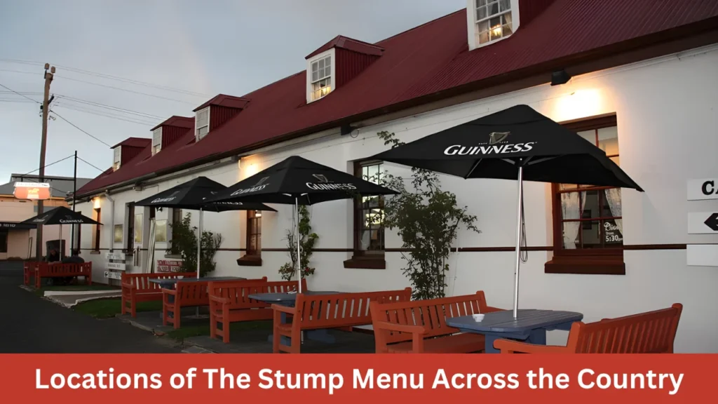 Locations of The Stump Menu Across the Country