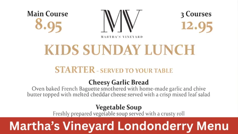 Martha’s Vineyard Londonderry Menu