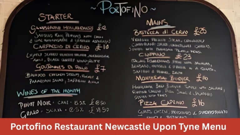 Portofino Restaurant Newcastle Upon Tyne Menu