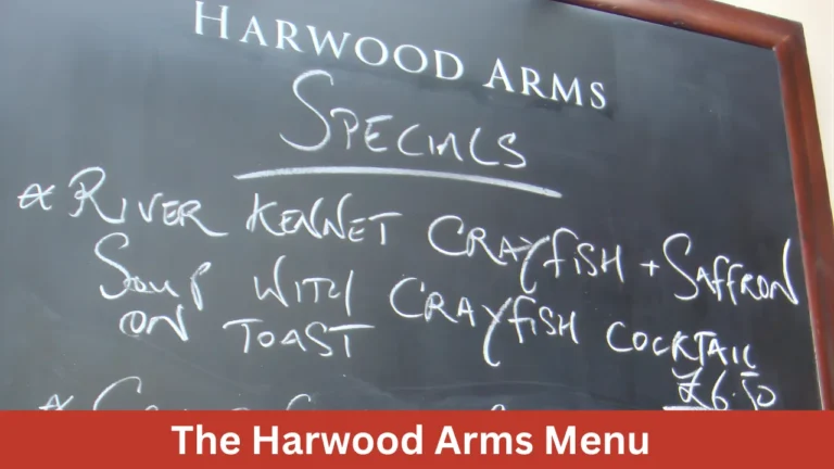 The Harwood Arms Menu