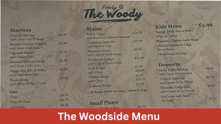 The Woodside Menu