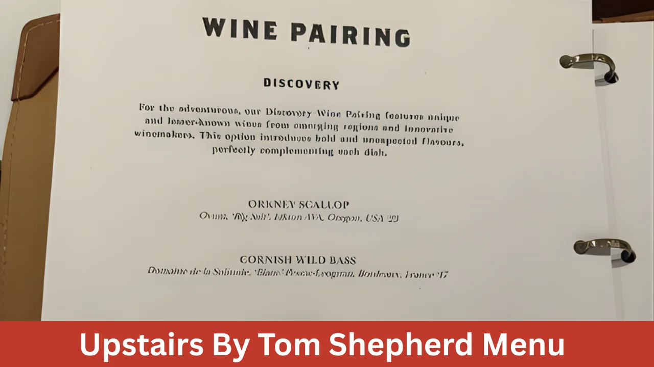 Upstairs By Tom Shepherd Menu