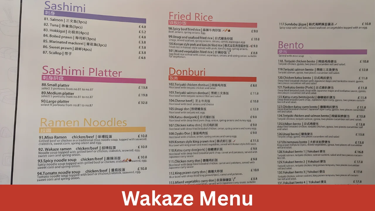 Wakaze Menu