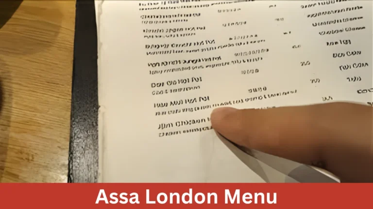 Assa London Menu