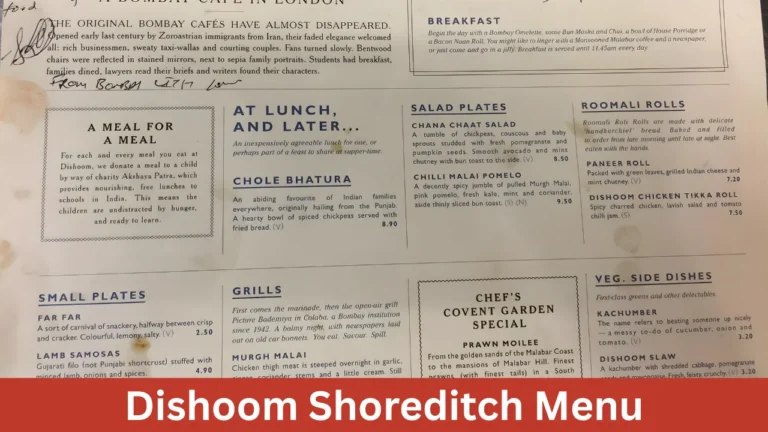 Dishoom Shoreditch Menu