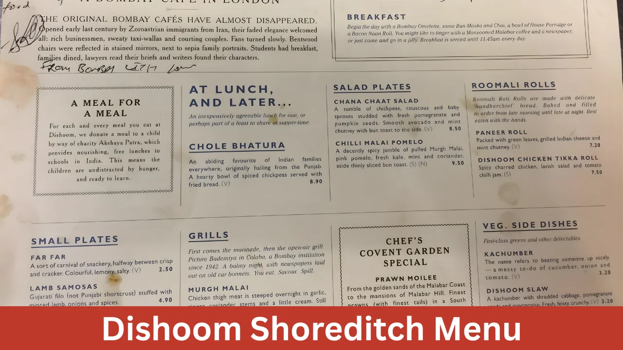 Dishoom Shoreditch Menu