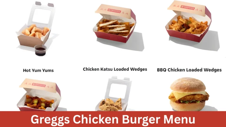 Greggs Chicken Burger Menu
