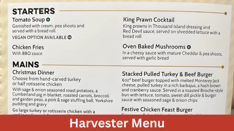 Harvester Menu