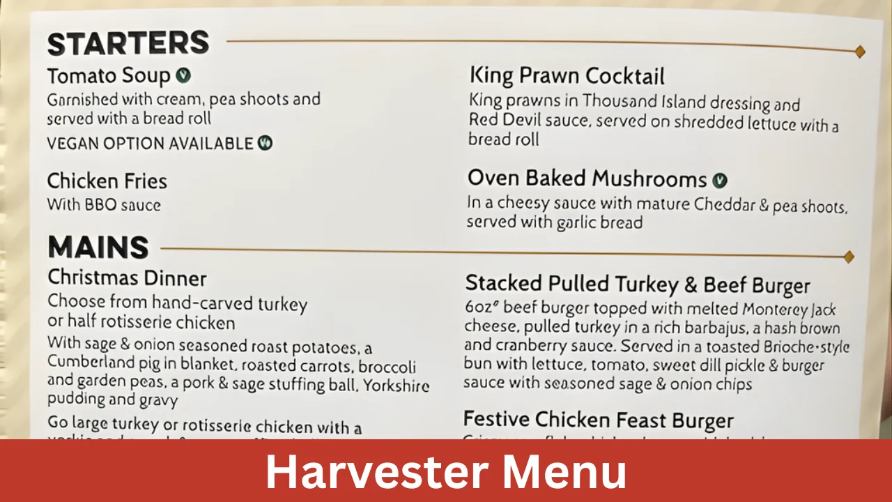 Harvester Menu