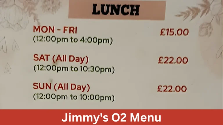 Jimmy's O2 Menu
