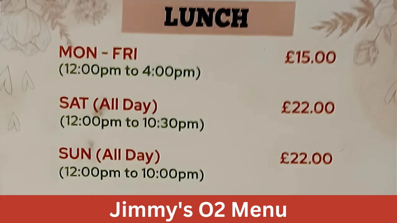 Jimmy's O2 Menu