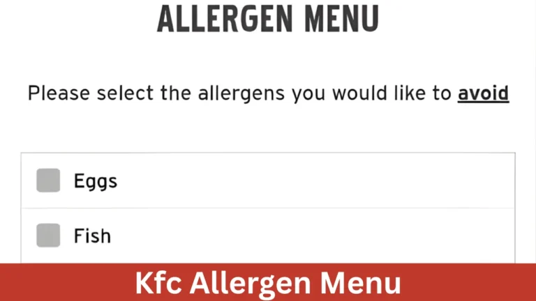 Kfc Allergen Menu