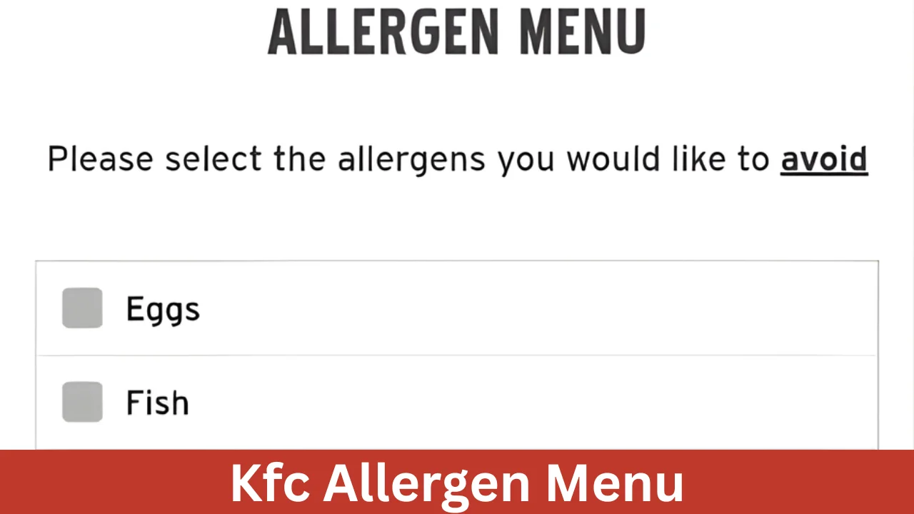 Kfc Allergen Menu