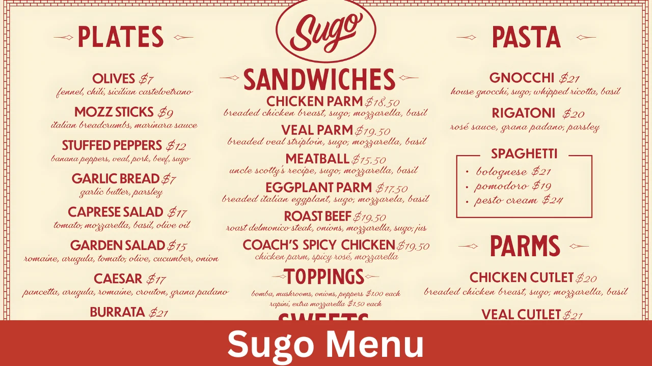 Sugo Menu