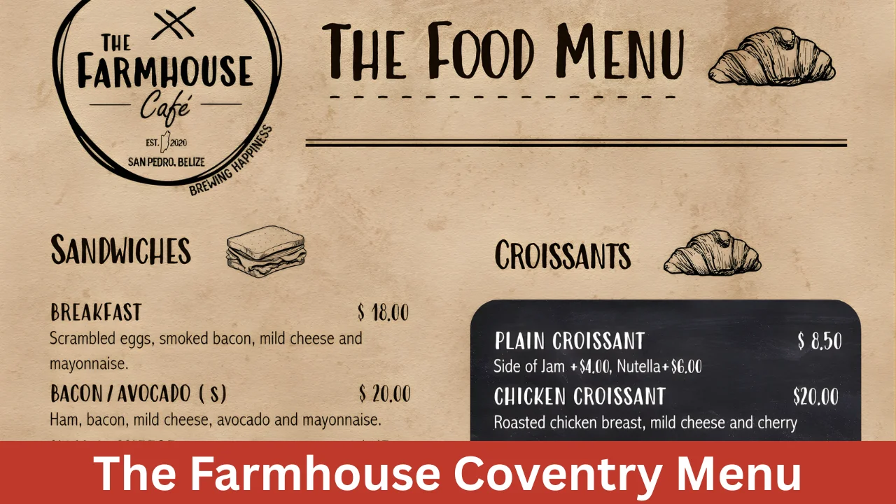 The Farmhouse Coventry Menu
