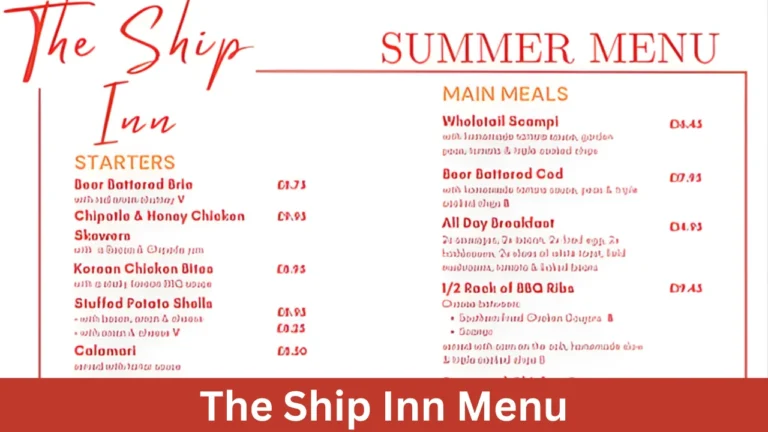 The Ship Inn Menu