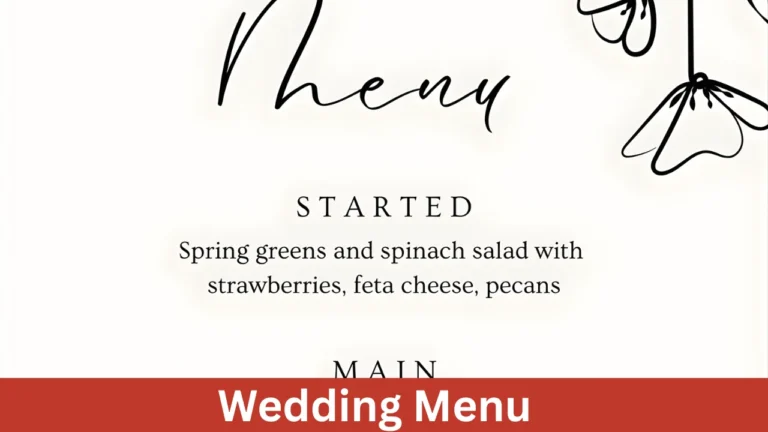 Wedding Menu