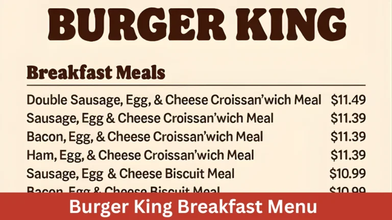 Burger King Breakfast Menu