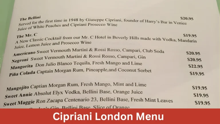 Cipriani London Menu
