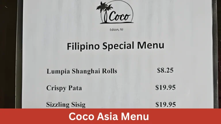 Coco Asia Menu