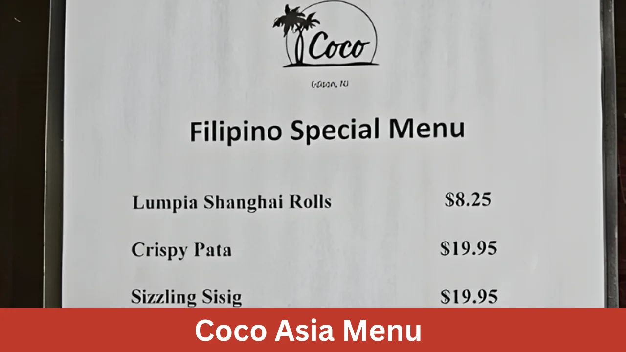 Coco Asia Menu