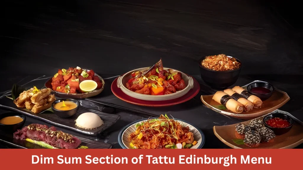 Dim Sum Section of Tattu Edinburgh Menu