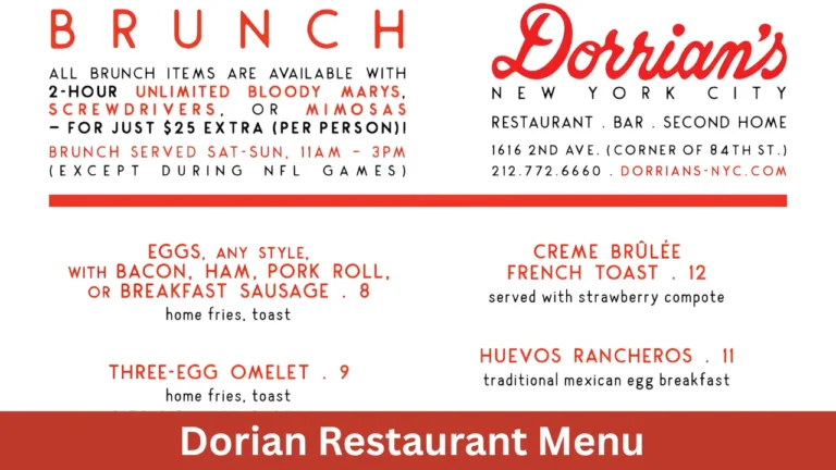 Dorian Restaurant Menu