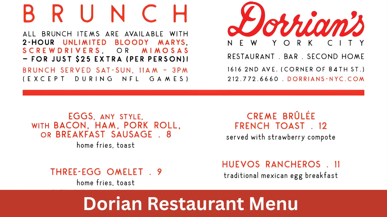 Dorian Restaurant Menu