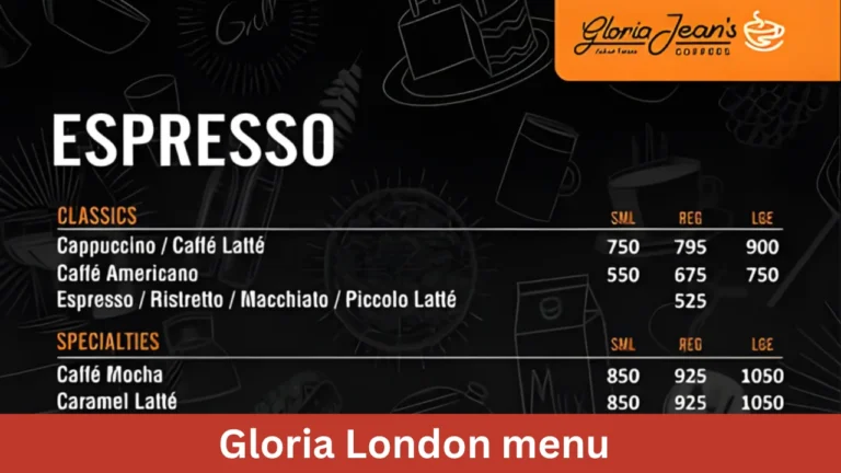 Gloria London menu