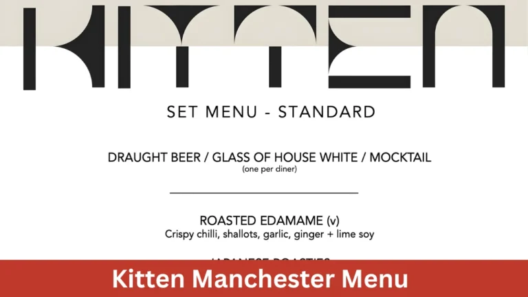Kitten Manchester Menu