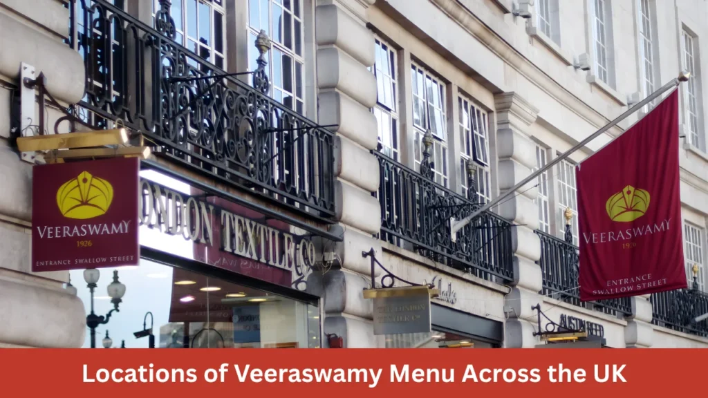 Locations of Veeraswamy Menu Across the UK