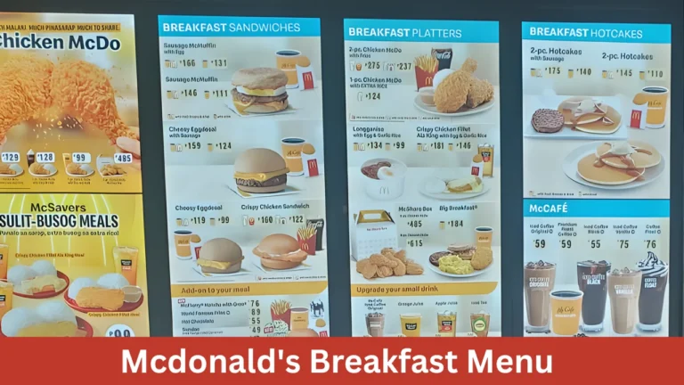 Mcdonald's Breakfast Menu