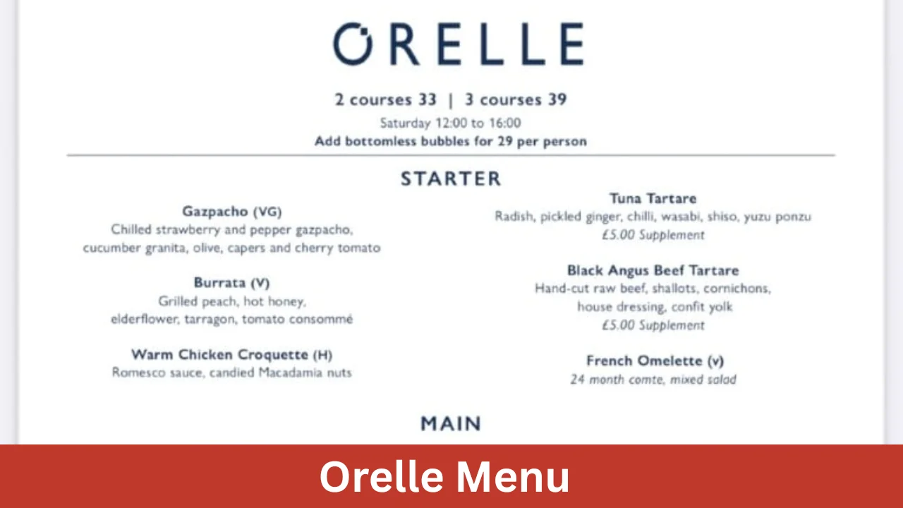 Orelle Menu