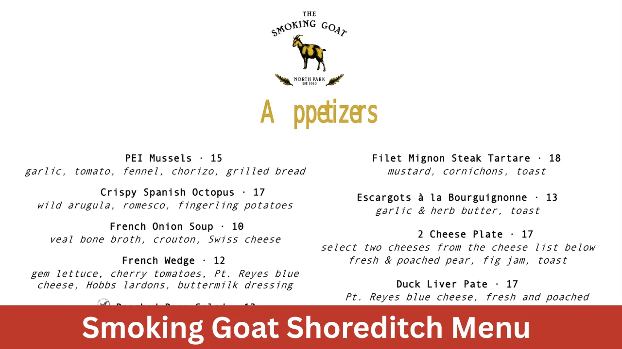 Smoking Goat Shoreditch Menu