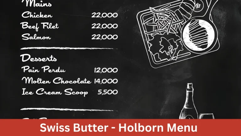Swiss Butter - Holborn Menu