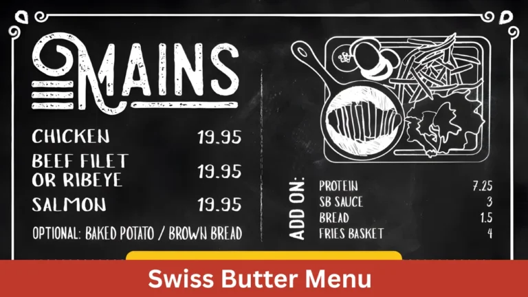 Swiss Butter Menu