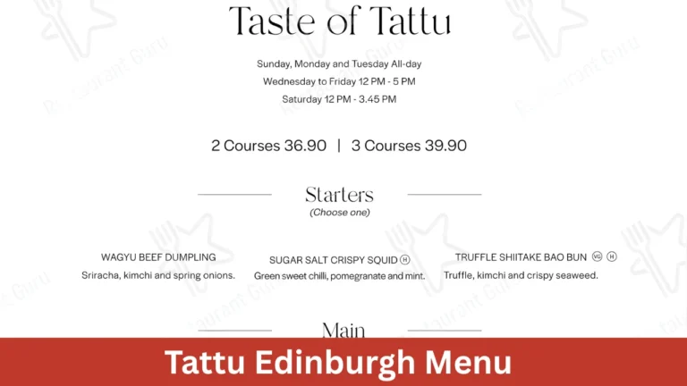 Tattu Edinburgh Menu