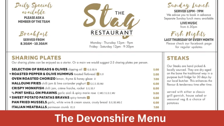 The Devonshire Menu