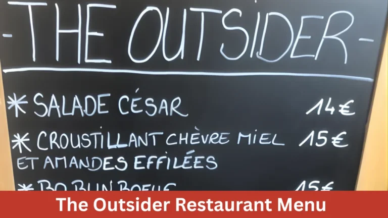 The Outsider Restaurant Menu