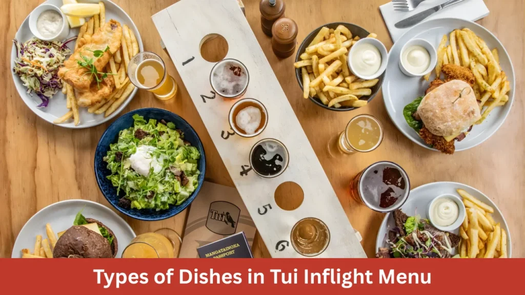 Types of Dishes in Tui Inflight Menu