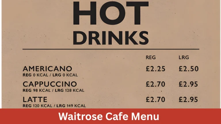 Waitrose Cafe Menu