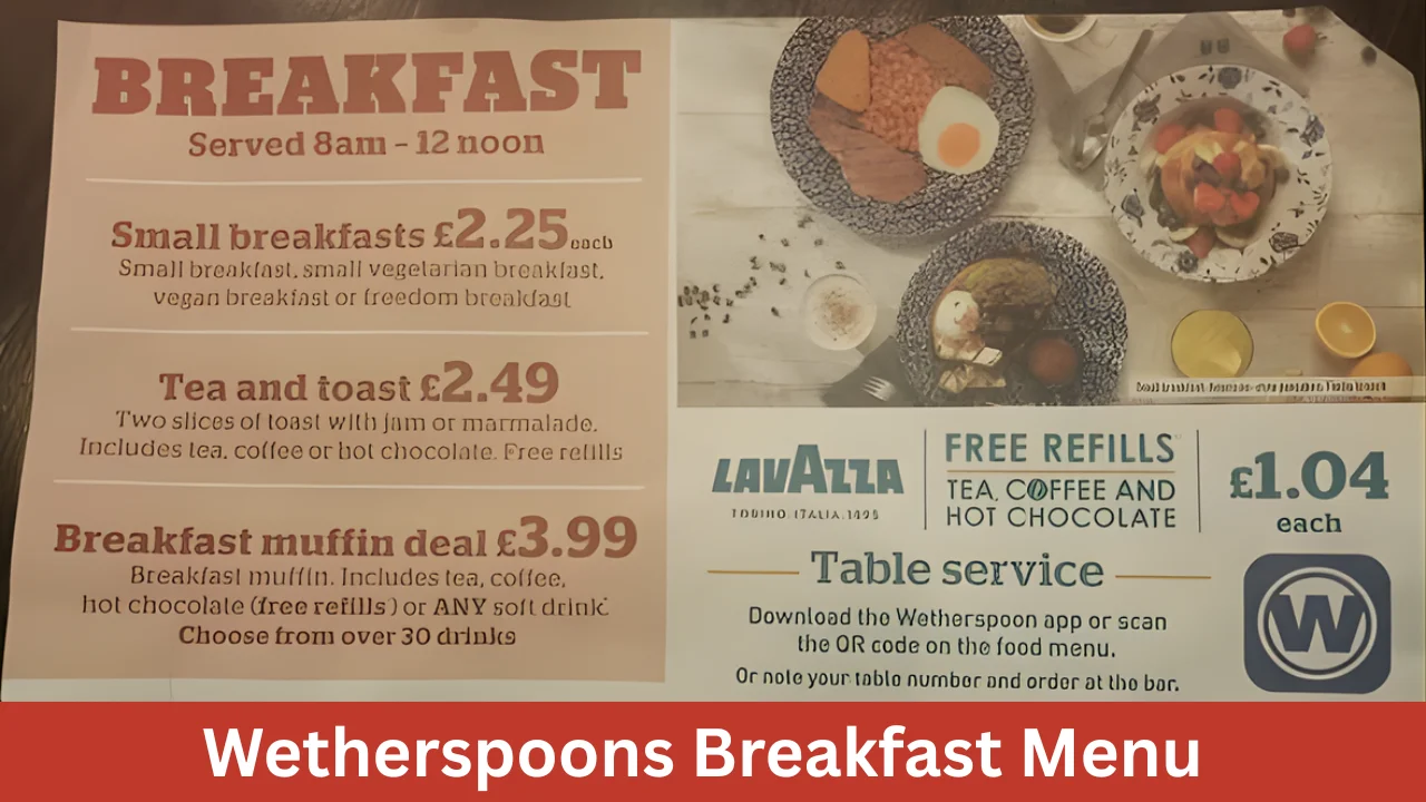 Wetherspoons Breakfast Menu
