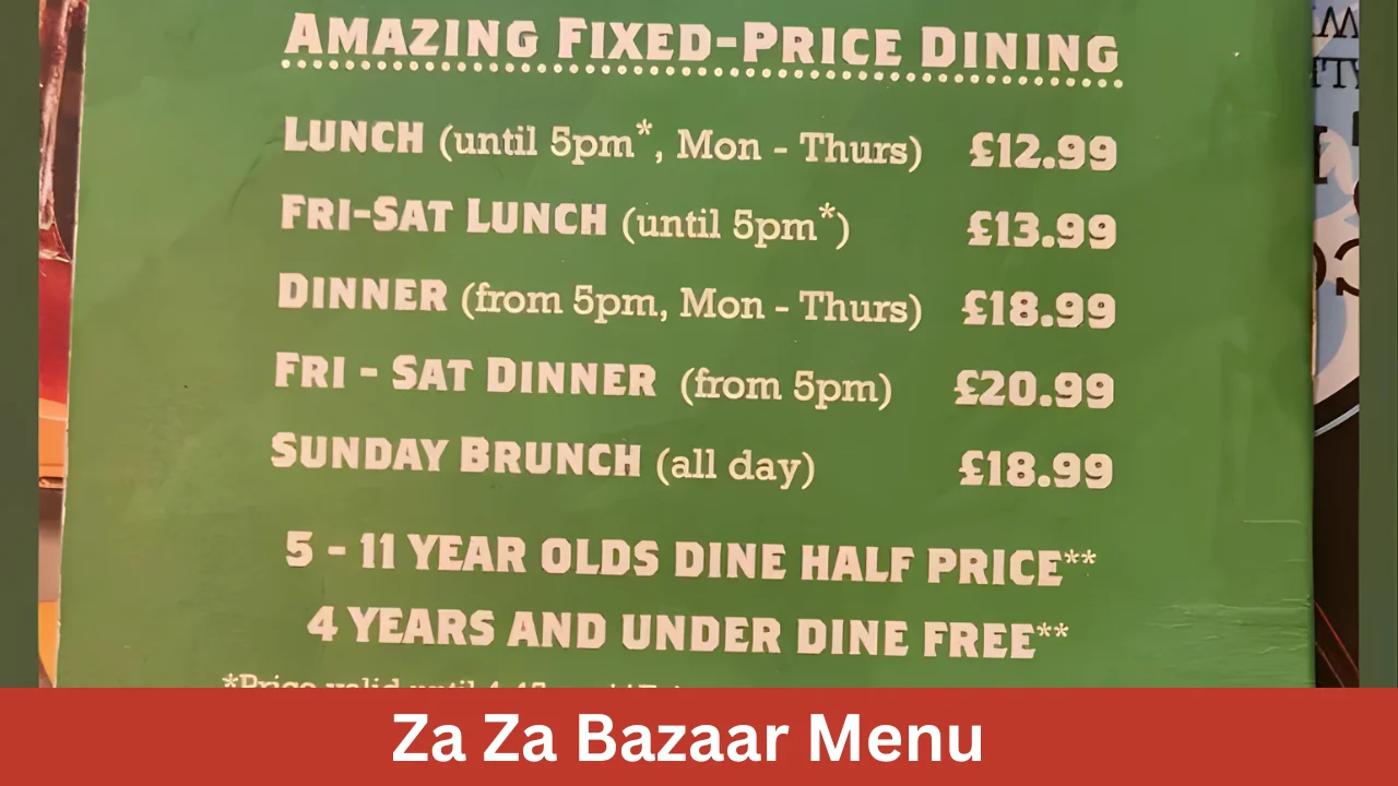 Za Za Bazaar Menu