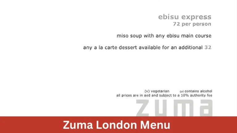 Zuma London Menu