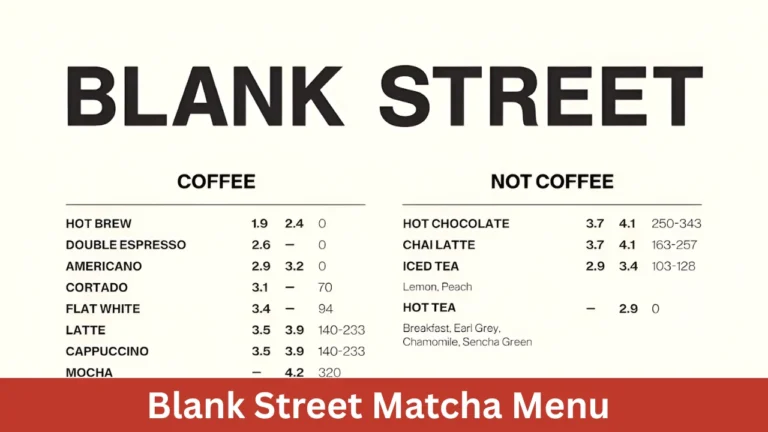 Blank Street Matcha Menu