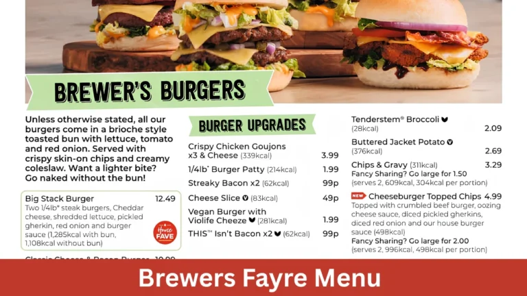 Brewers Fayre Menu